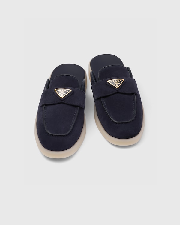 أحذية بكعب من جلد سويدي - أزرق أحذية بكعب من جلد سويدي - أزرق