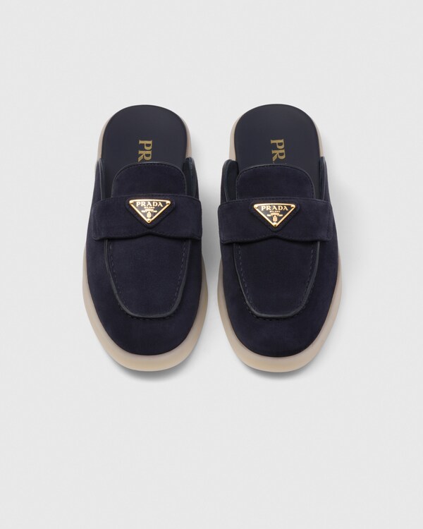 أحذية بكعب من جلد سويدي - أزرق أحذية بكعب من جلد سويدي - أزرق