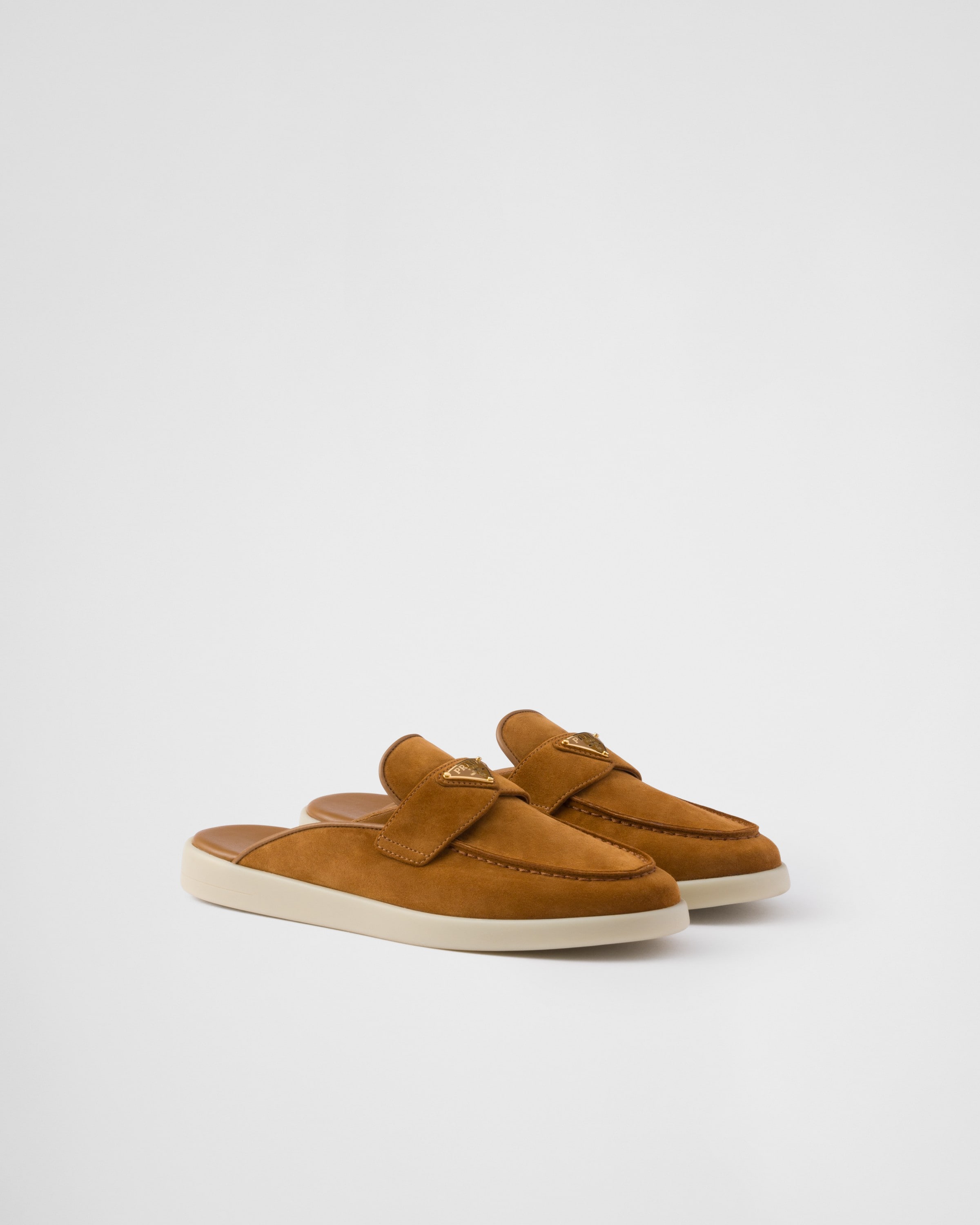 訳あってお買い得！30～80％OFF Cognac Suede mules | PRADA 靴
