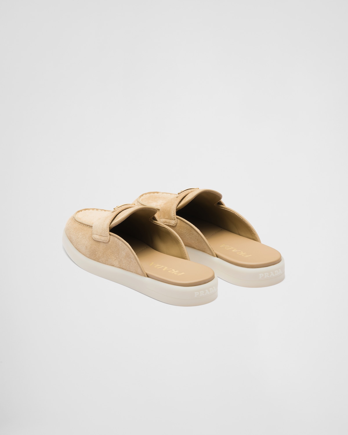PRADA 25S DEXUN MULE IN LIGHT PINK SUEDE LEATHER main image 1