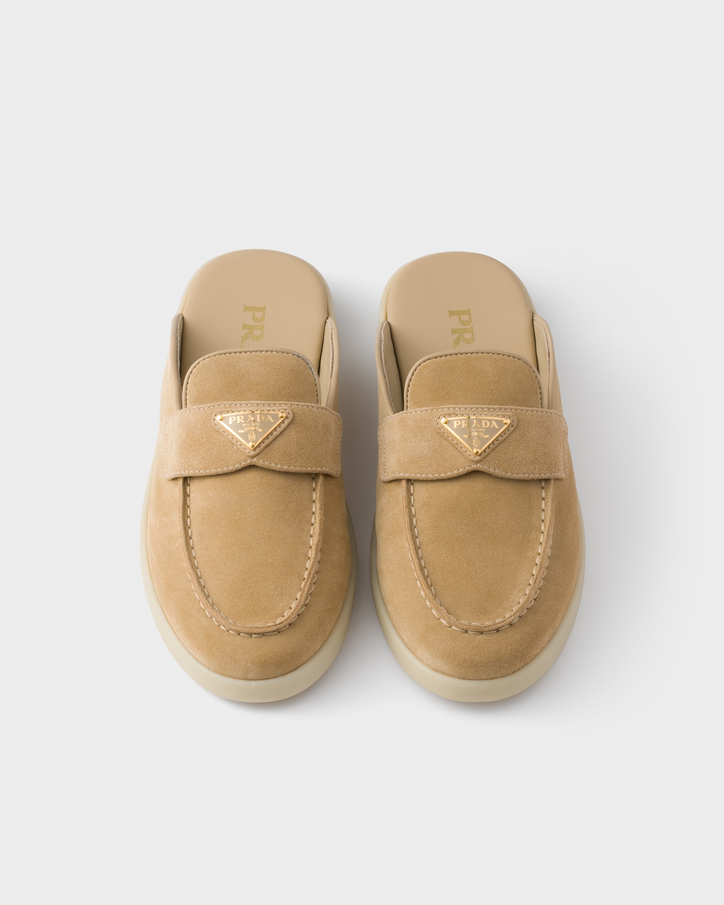 Ecru Suede mules | PRADA - United States