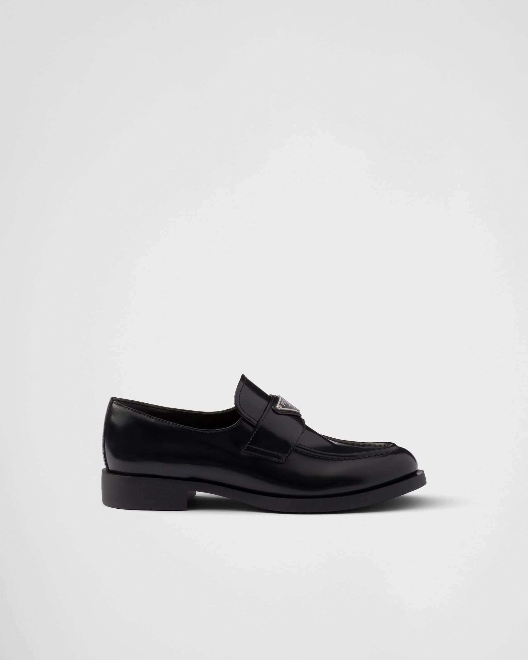 Black Brushed Leather Loafers main image 1