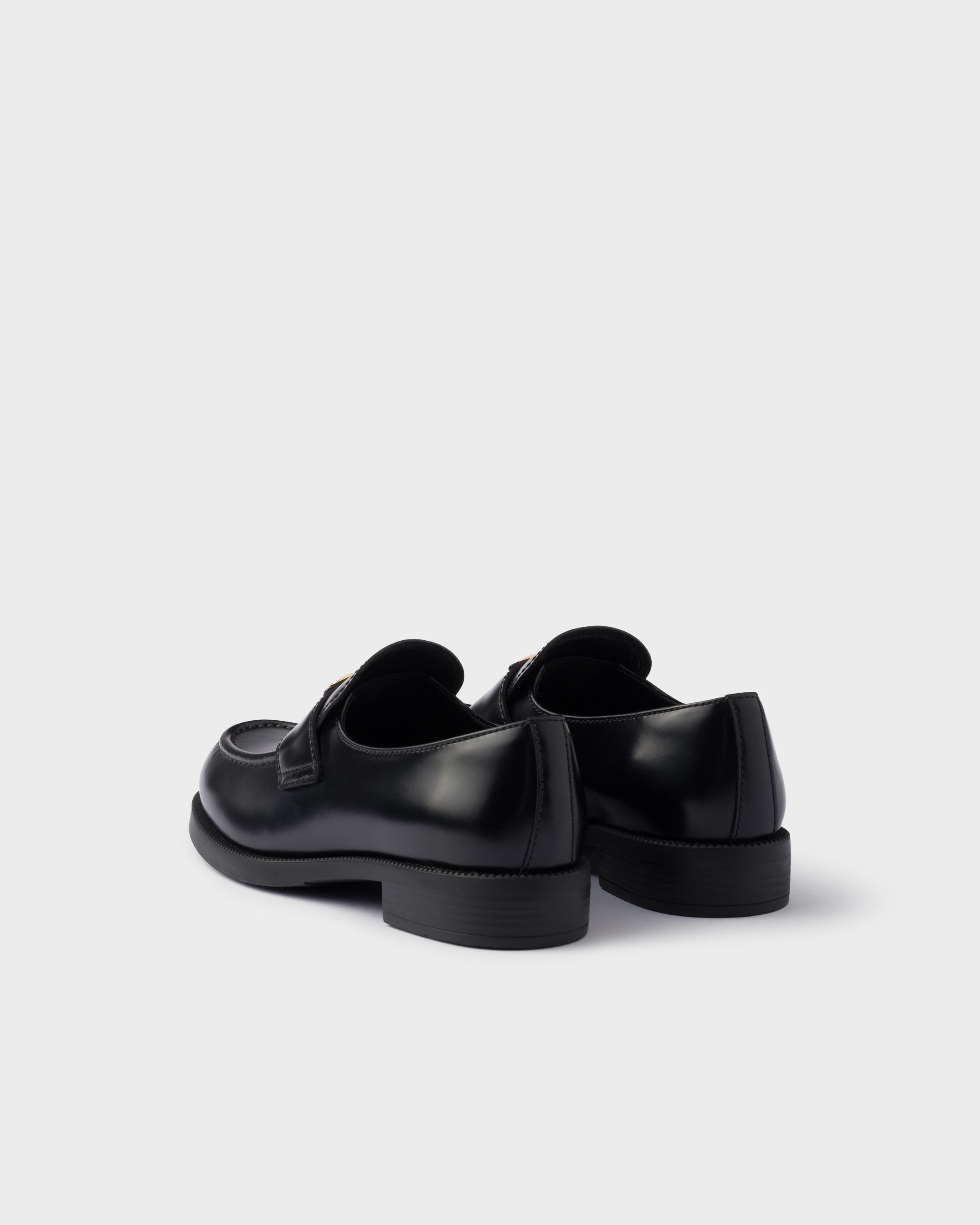 PRADA プラダ Leather loafers レザーローファー Black Brushed leather loafers | PRADA