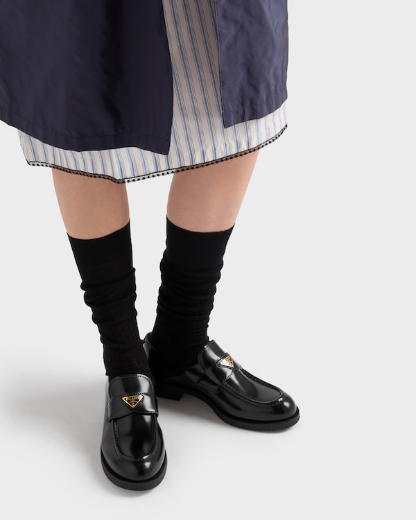 Brushed leather loafers - Black Brushed leather loafers - Black