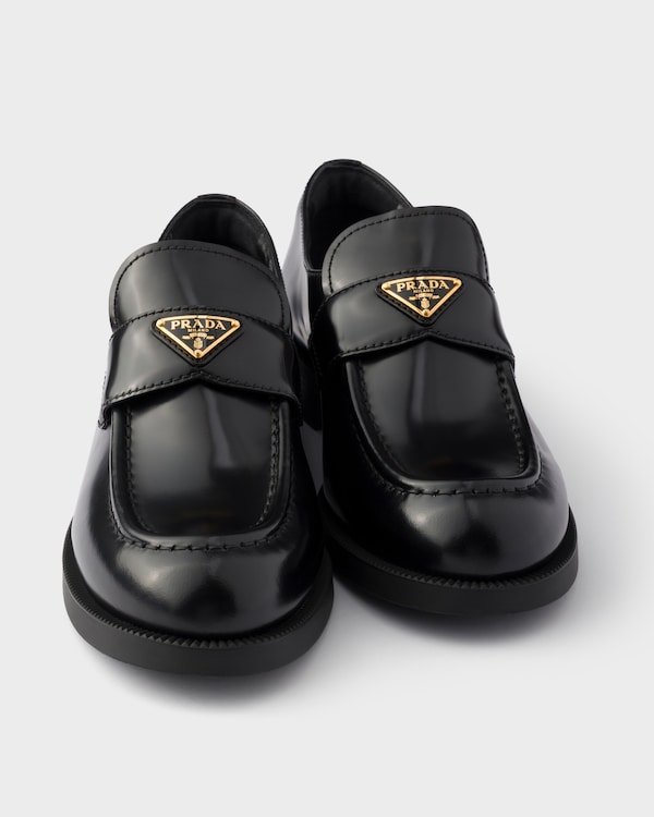 Brushed leather loafers - Black Brushed leather loafers - Black