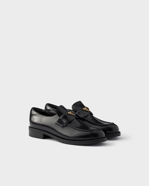 Brushed leather loafers - Black Brushed leather loafers - Black
