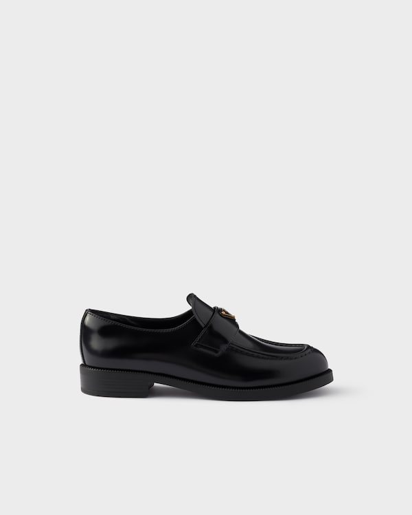 Brushed leather loafers - Black Brushed leather loafers - Black