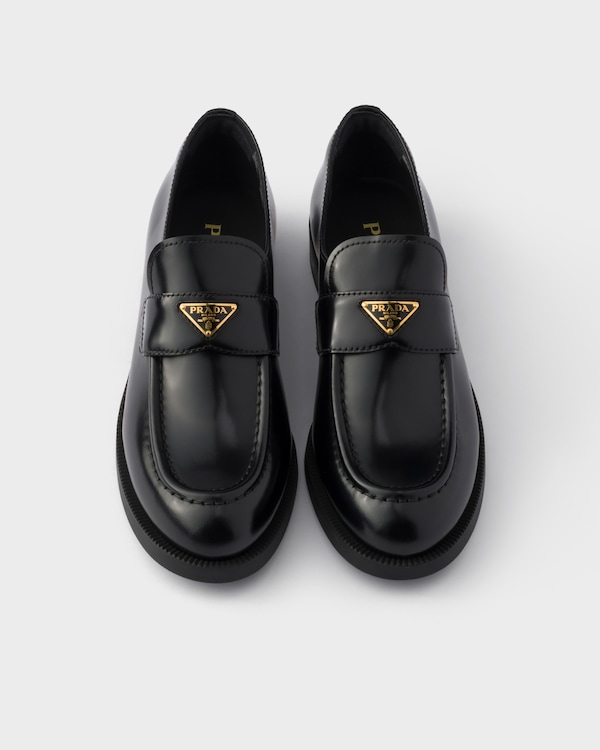 Brushed leather loafers - Black Brushed leather loafers - Black