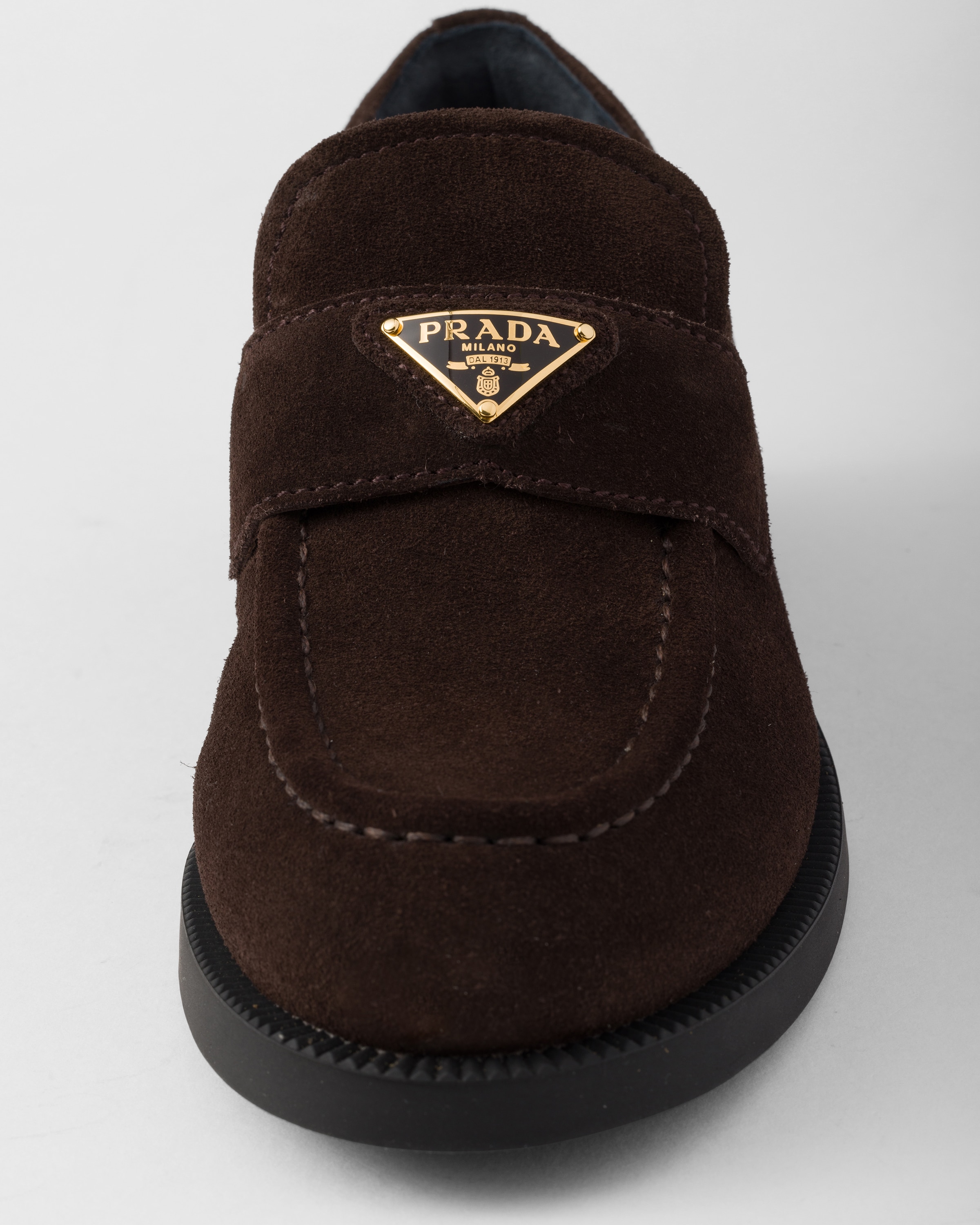 ダークブラウン スエード ローファー | PRADA