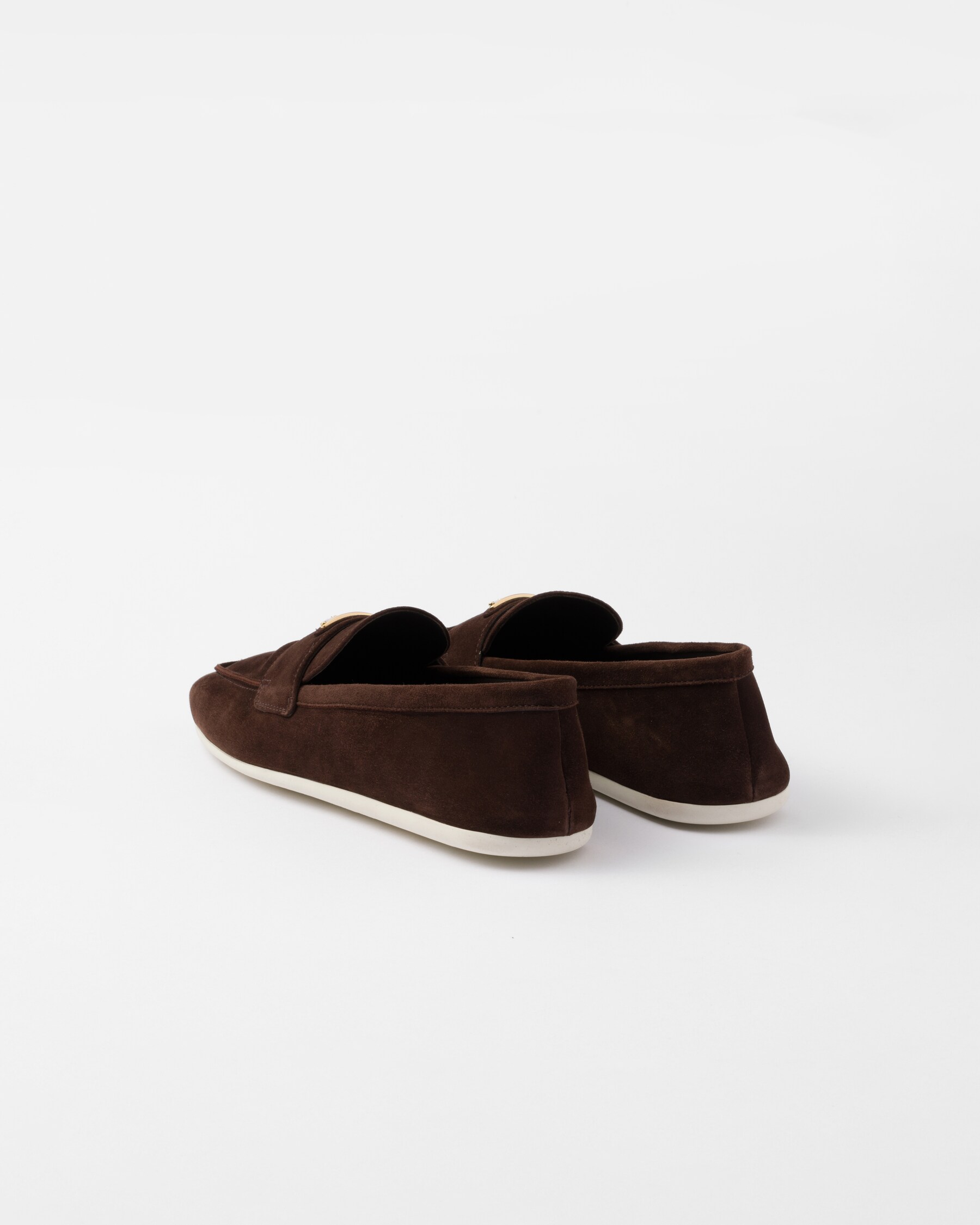 Dark Brown Suede Loafers | PRADA