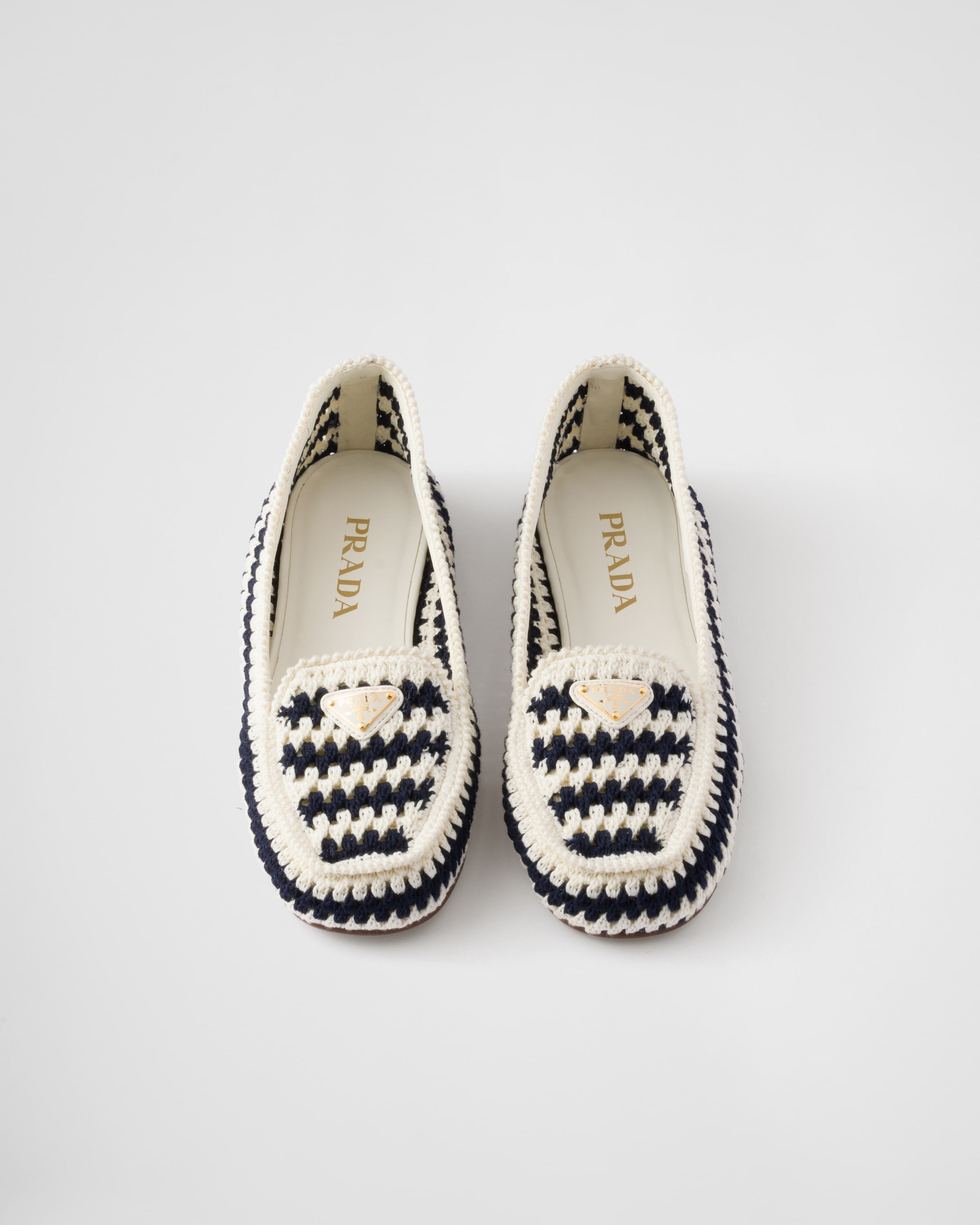 Navy Crochet Loafers | PRADA