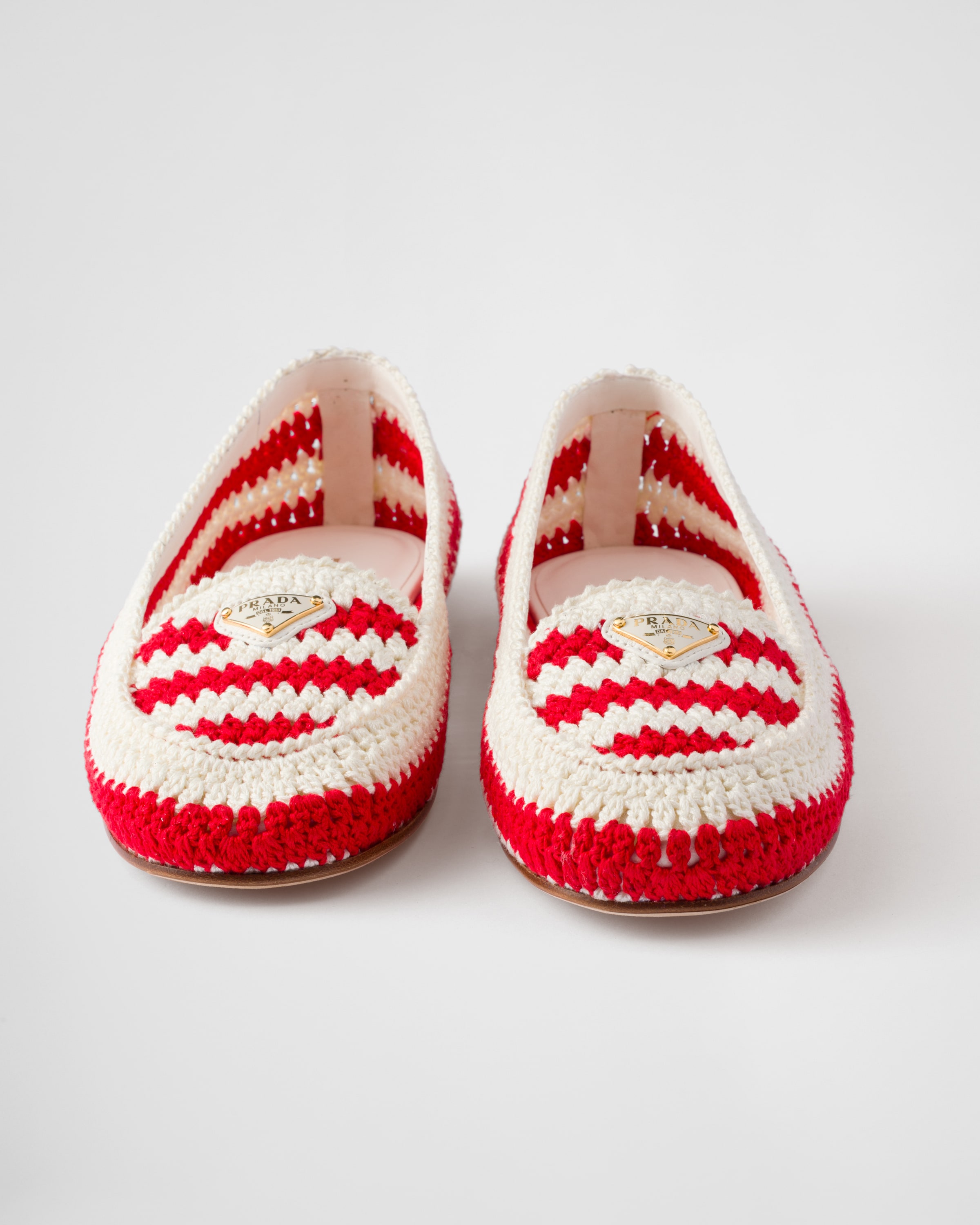 Red Crochet Loafers | PRADA