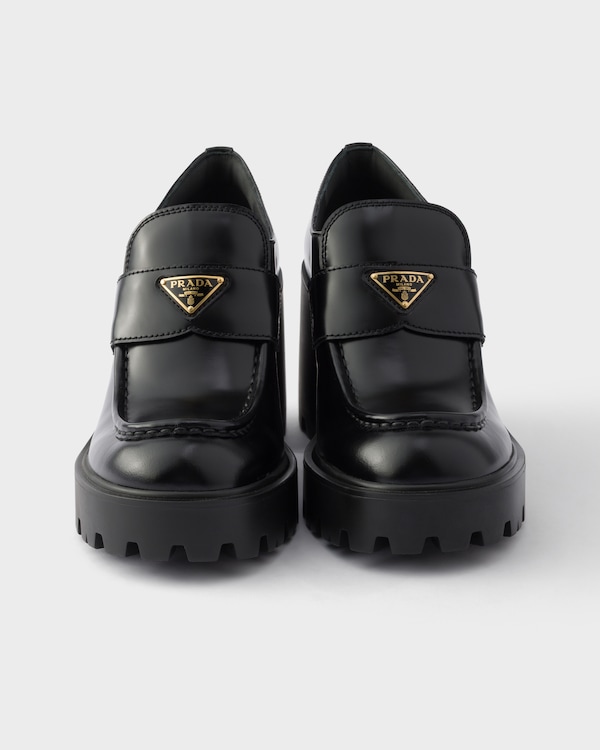 Brushed leather loafers - Black Brushed leather loafers - Black