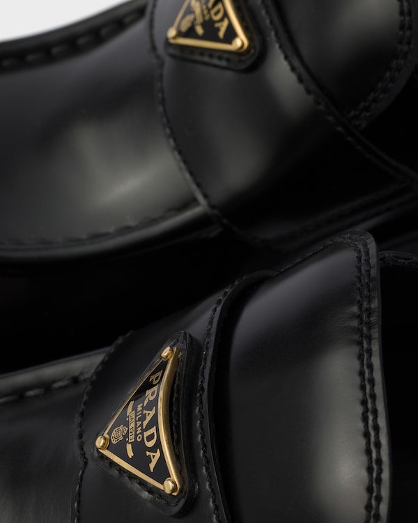 Brushed leather loafers - Black Brushed leather loafers - Black