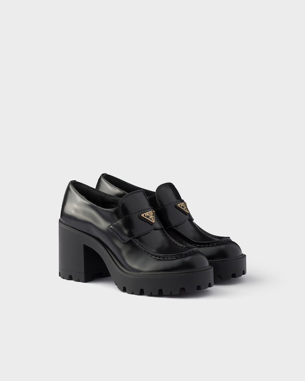 Brushed leather loafers - Black Brushed leather loafers - Black