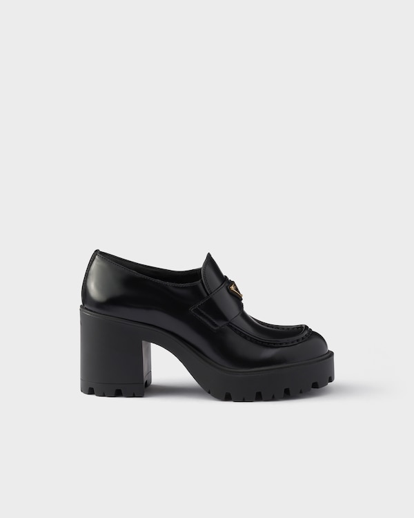 Brushed leather loafers - Black Brushed leather loafers - Black