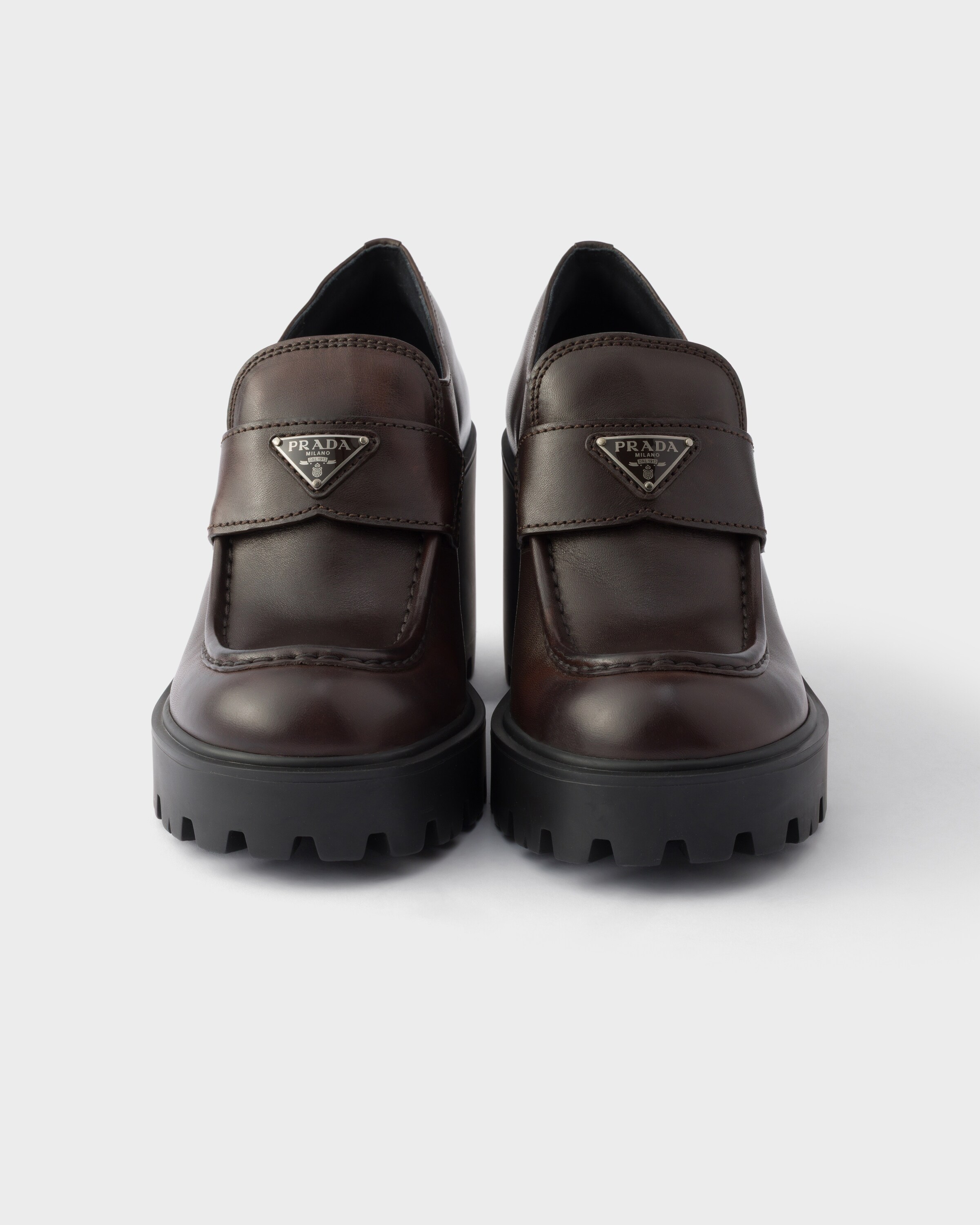 PRADA ローファー ブラウン 24cm ブラウン レザー ローファー | PRADA - 日本