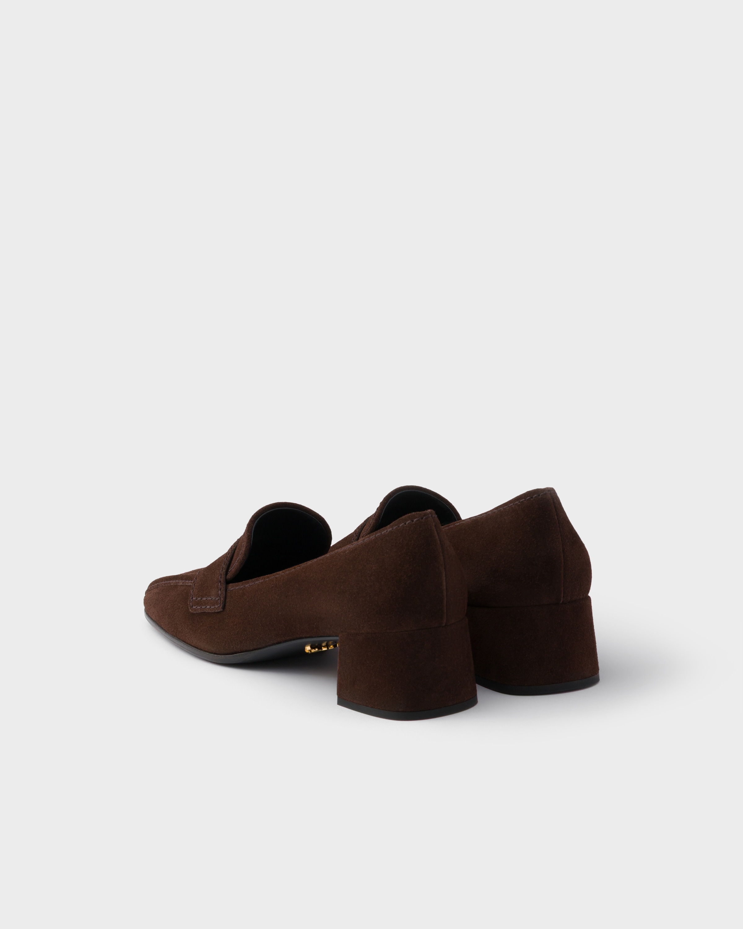 Dark Brown Suede Loafers | PRADA - United States