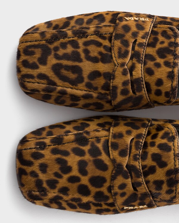 Printed leather loafers - Miel Printed leather loafers - Miel