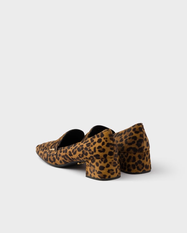 Printed leather loafers - Miel Printed leather loafers - Miel