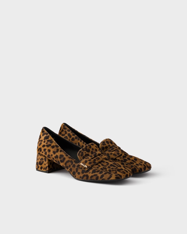 Printed leather loafers - Miel Printed leather loafers - Miel