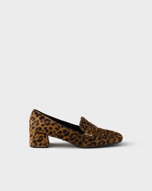 Printed leather loafers - Miel Printed leather loafers - Miel