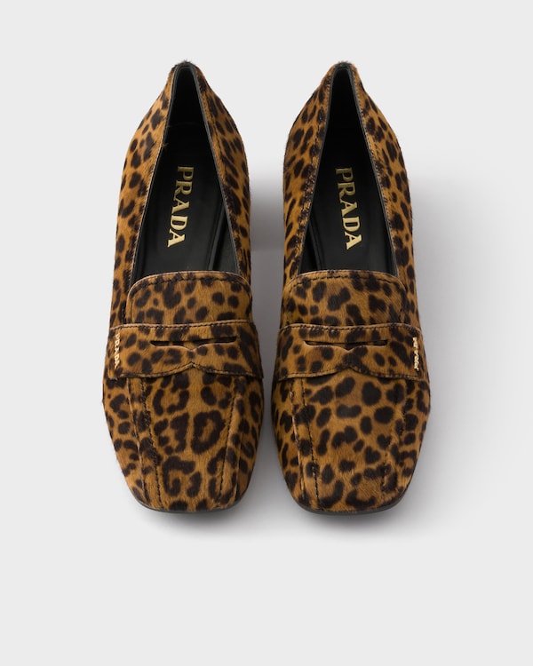 Printed leather loafers - Miel Printed leather loafers - Miel