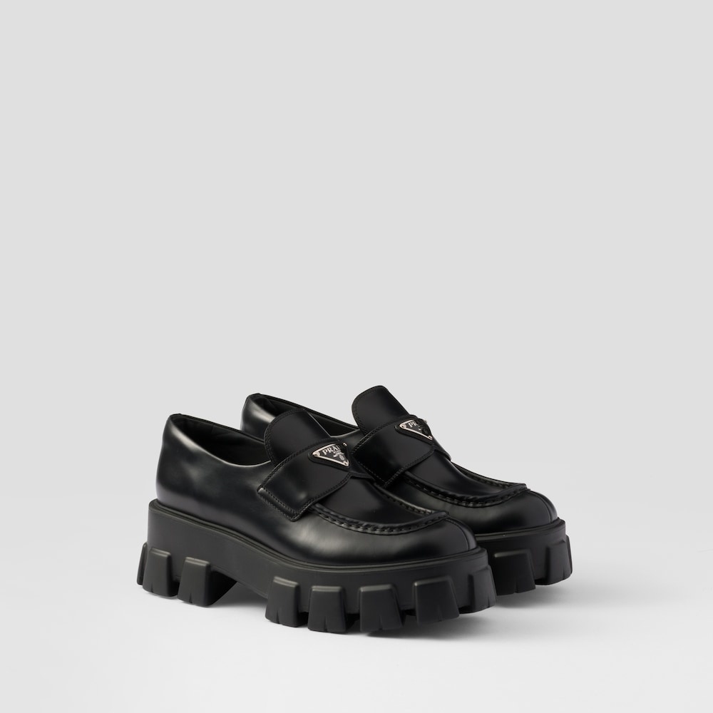 Prada Brushed leather Monolith loafers 1