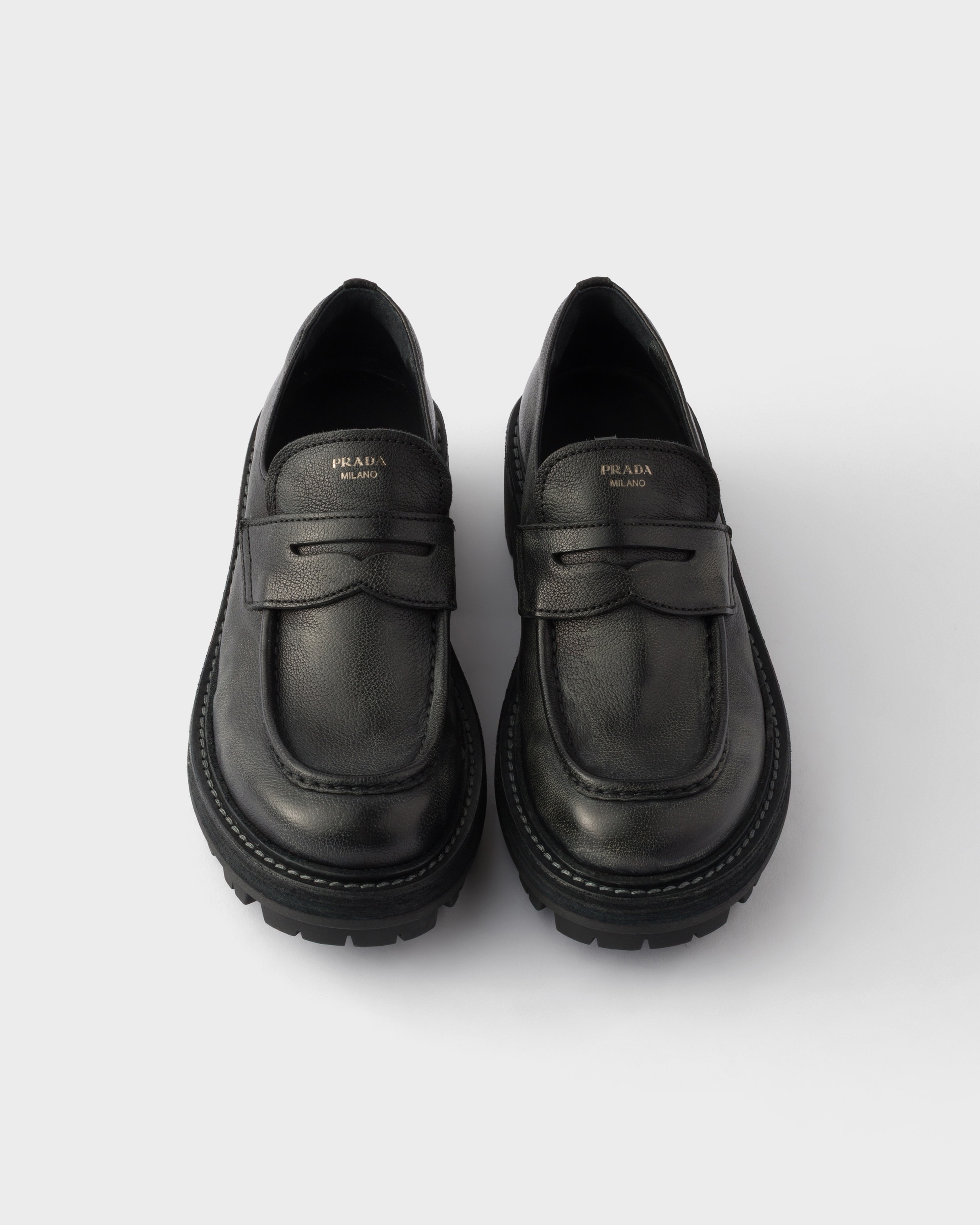 ブラック レザー ローファー | PRADA - 日本