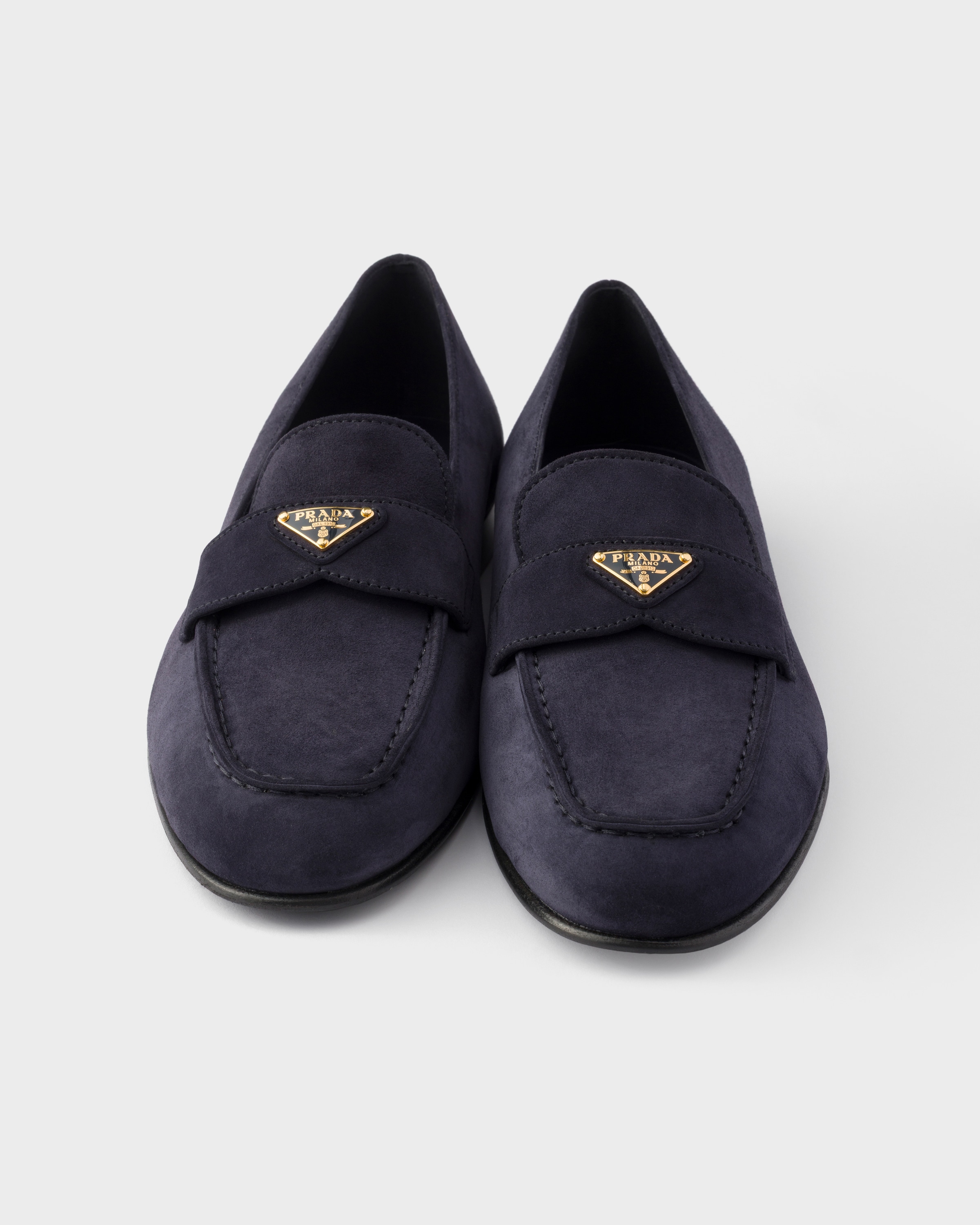 ネイビー スエード ローファー | PRADA - 日本
