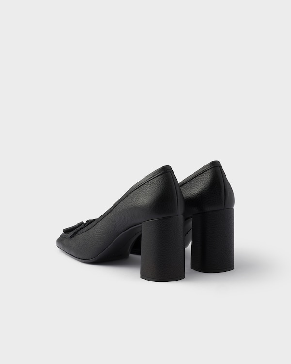 Leather heeled loafers - Black Leather heeled loafers - Black