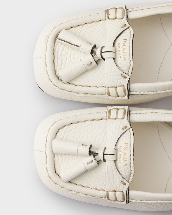 Leather heeled loafers - Chalk White Leather heeled loafers - Chalk White