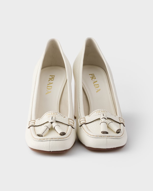 Leather heeled loafers - Chalk White Leather heeled loafers - Chalk White