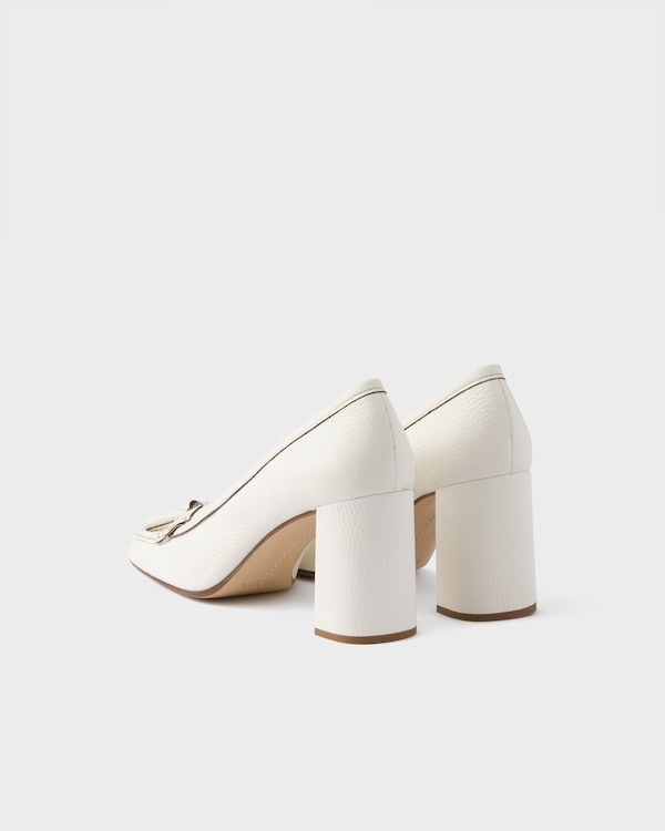 Leather heeled loafers - Chalk White Leather heeled loafers - Chalk White