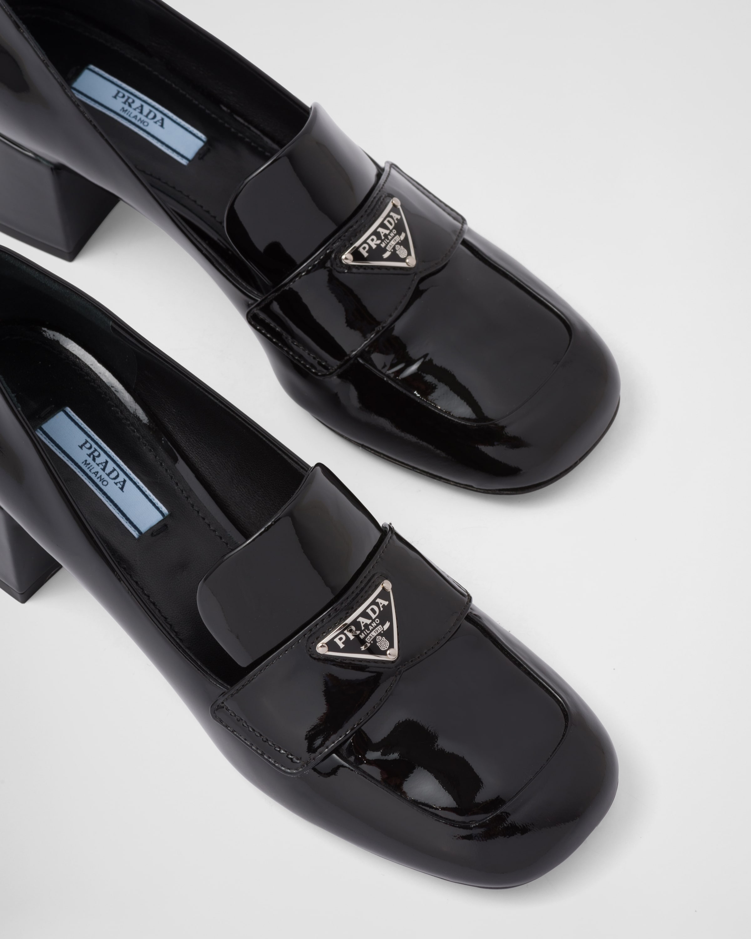 Prada loafers patent clearance