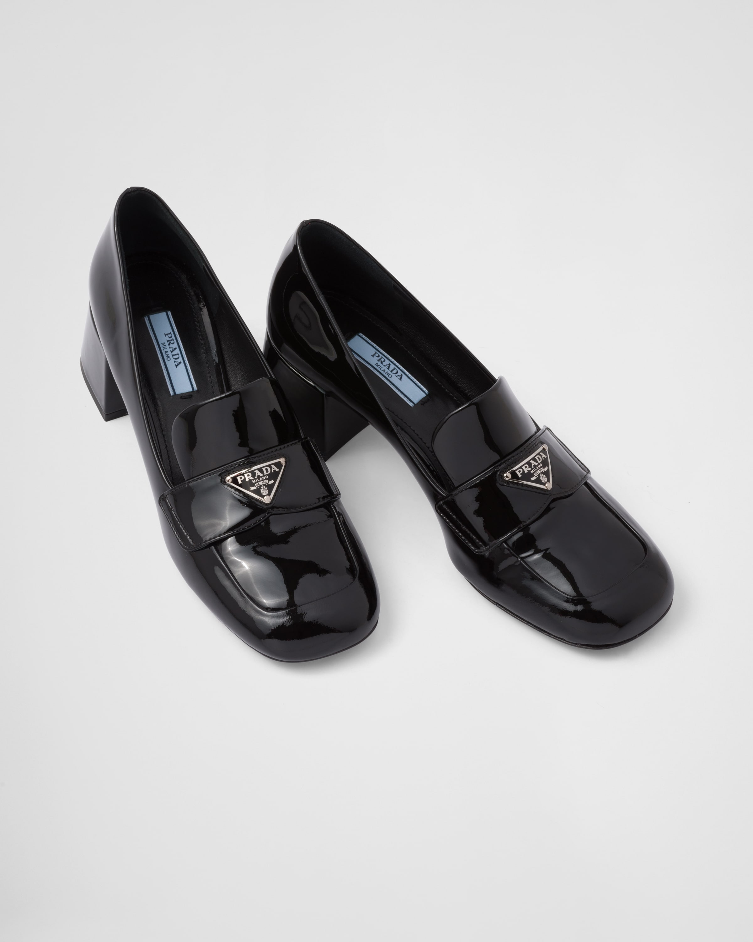 Prada patent outlet leather loafers