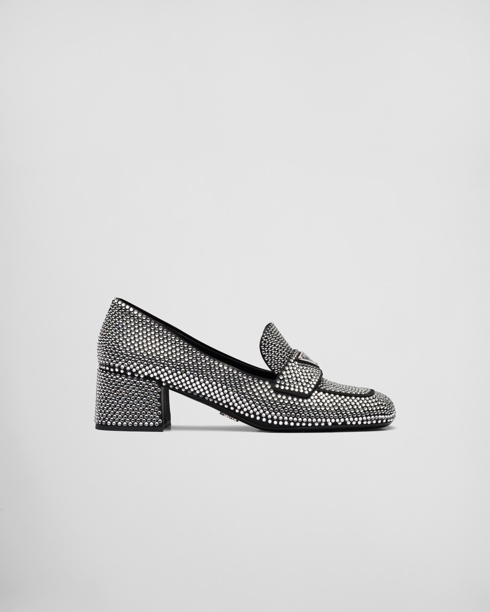 Crystal Satin loafers with crystals | Prada