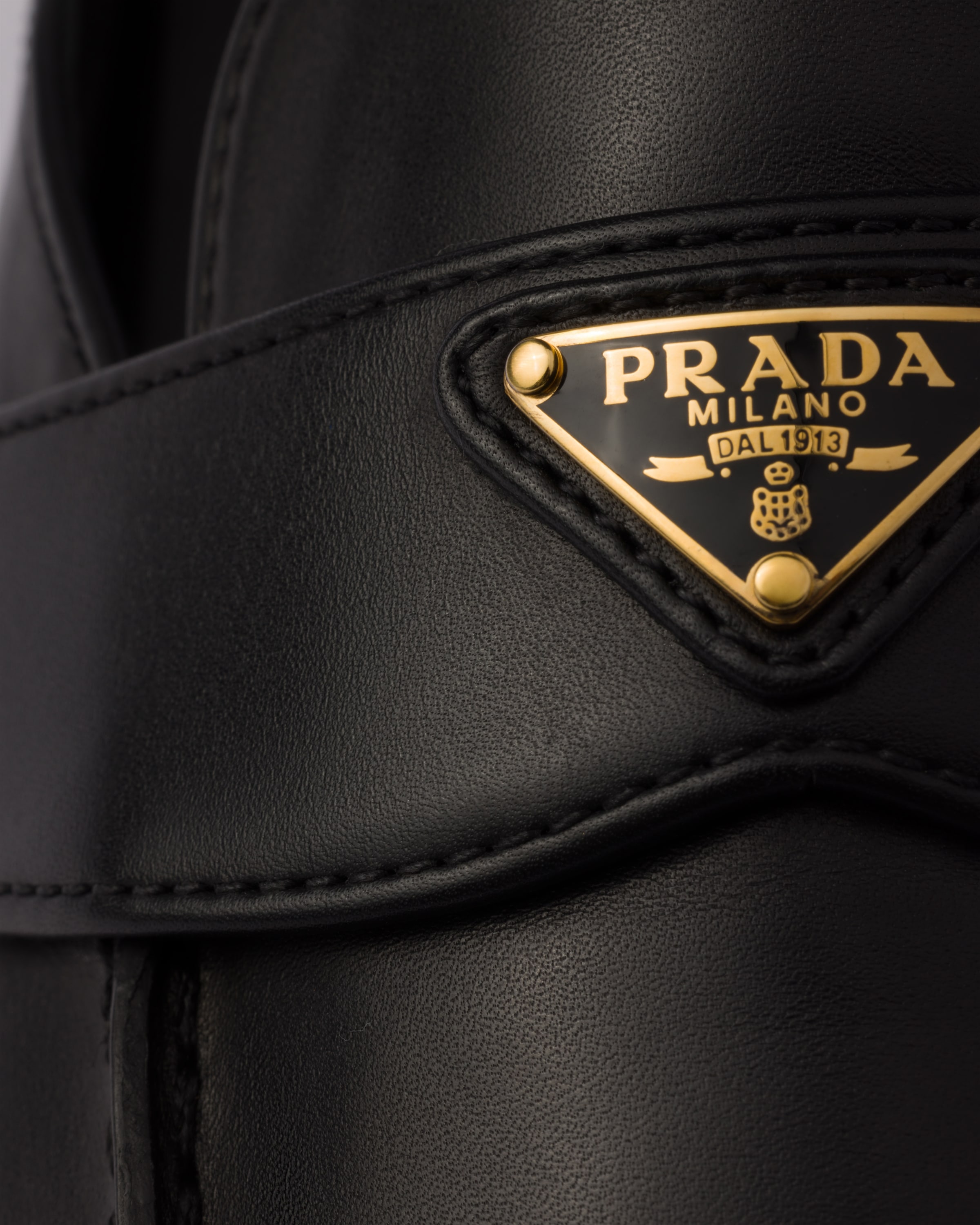 Black Leather slippers | PRADA