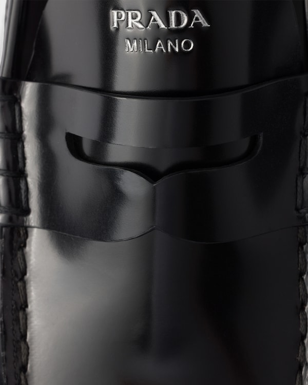 Brushed leather loafers - Black Brushed leather loafers - Black