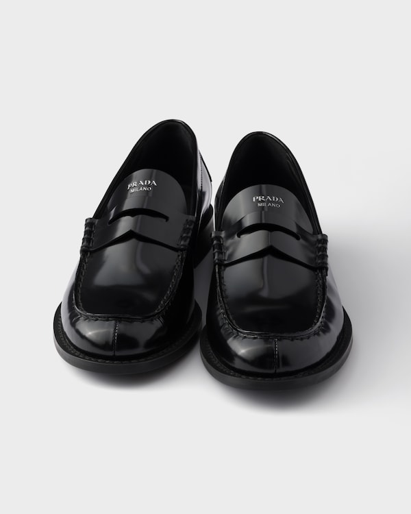 Brushed leather loafers - Black Brushed leather loafers - Black