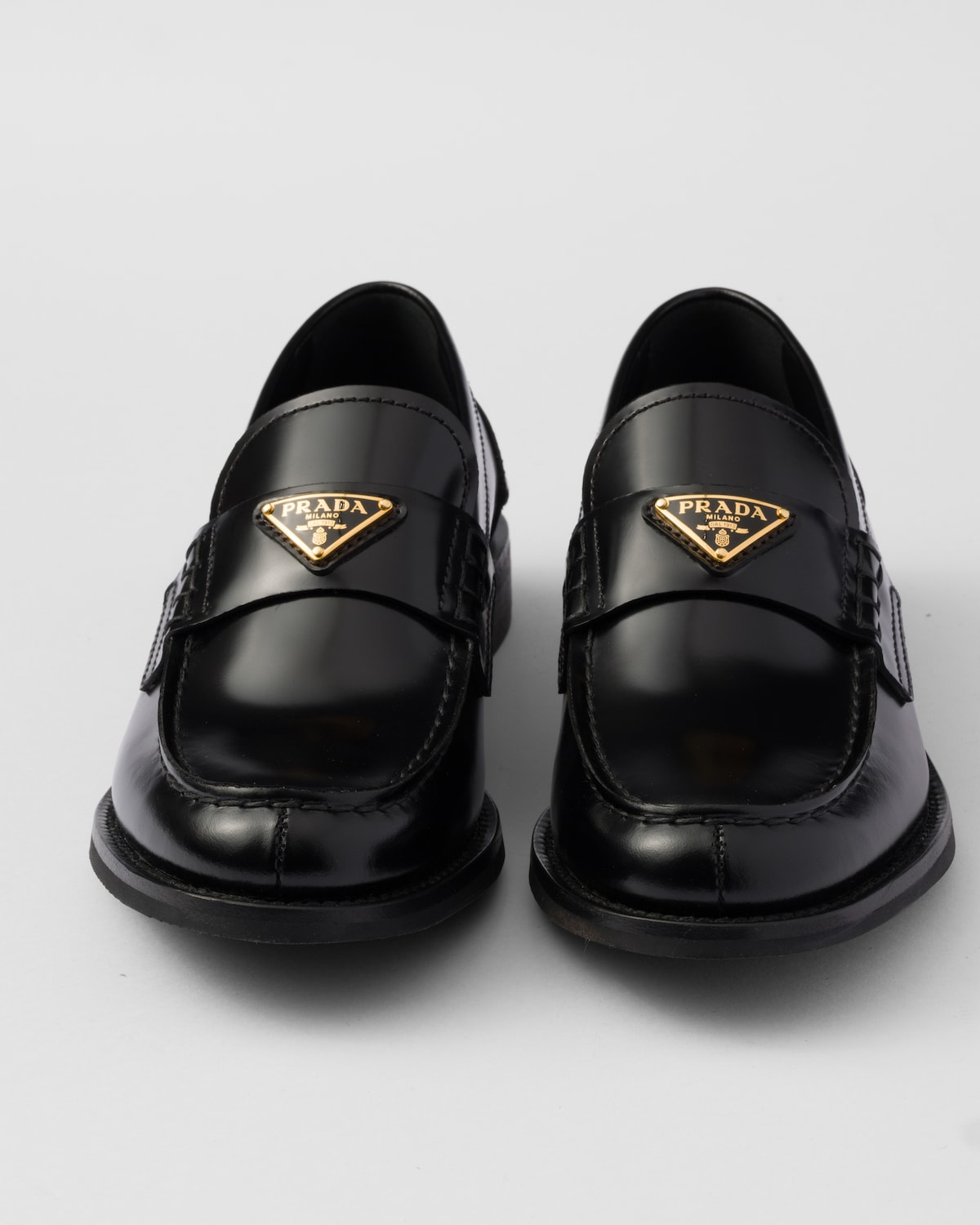 黑色 亮面皮革乐福鞋 | PRADA - 中国
