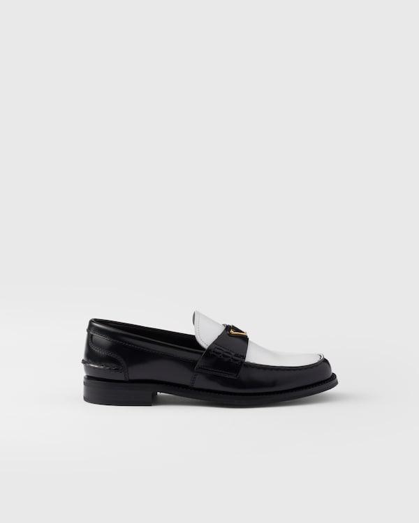 Two-tone brushed leather loafers Two-tone brushed leather loafers