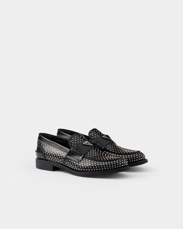 PRADA】 モノリス ブラッシュドレザー ローファー (PRADA