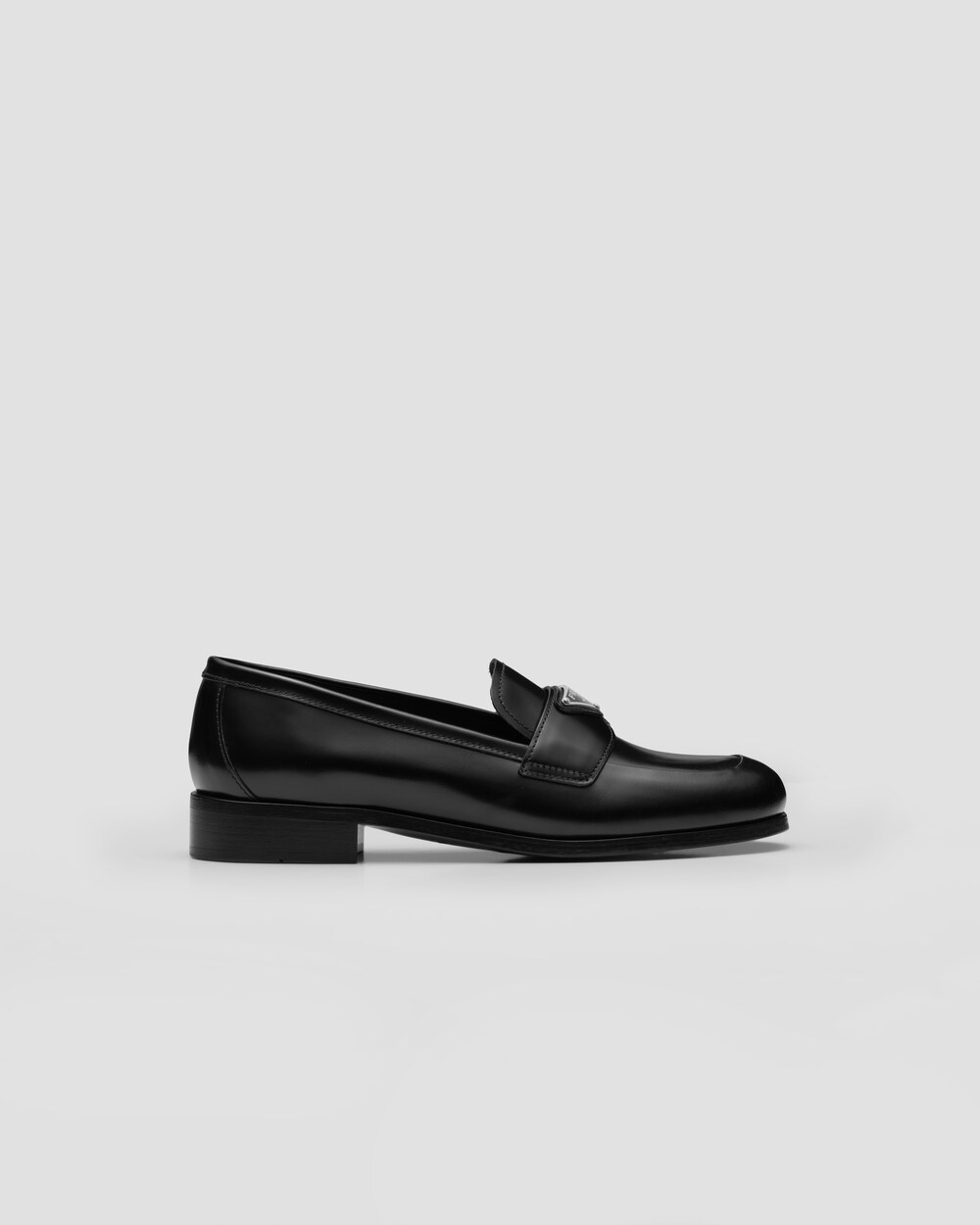 Black Brushed leather loafers | Prada