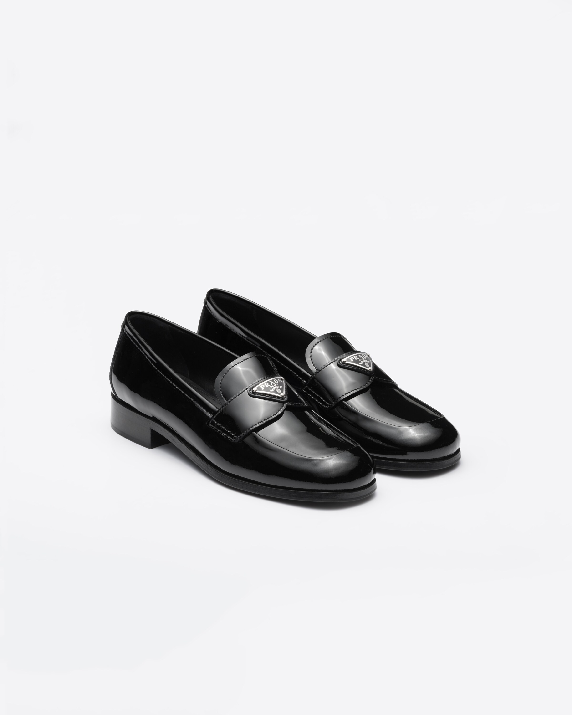 Black leather loafers | Prada