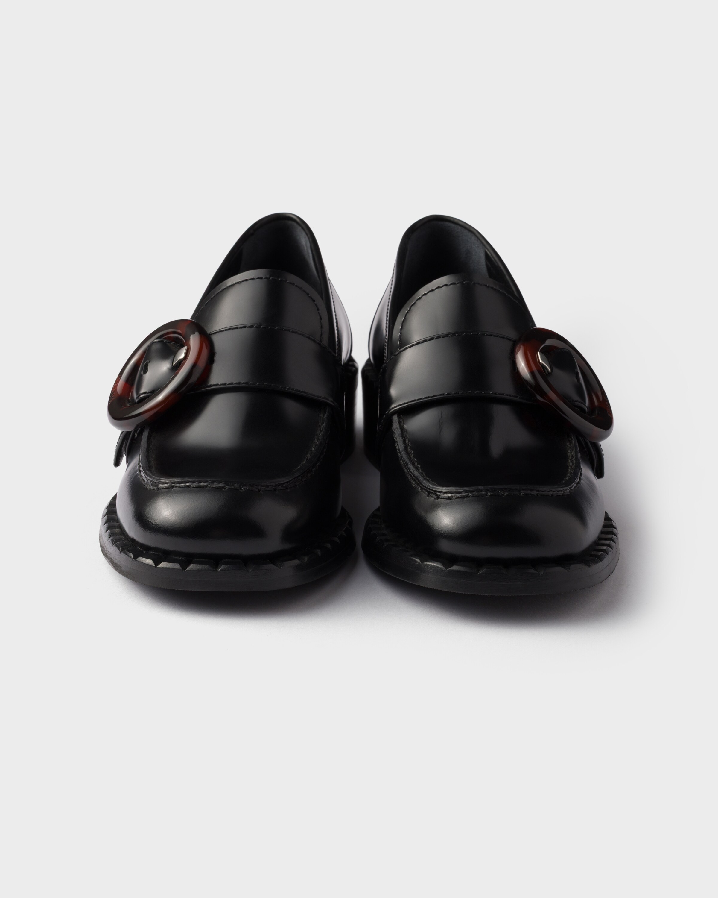 ブラック ブラッシュドレザー ローファー | PRADA