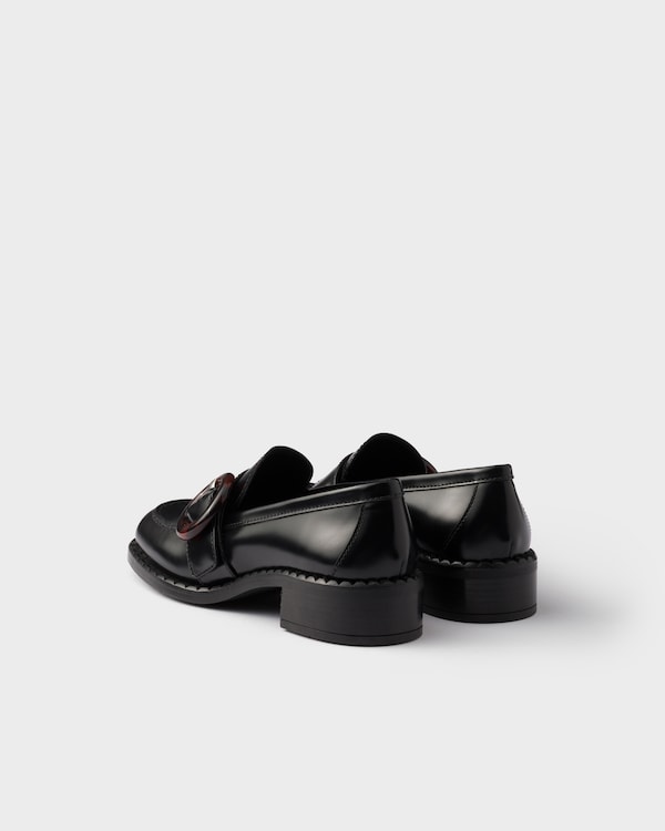 ブラッシュドレザー ローファー - ブラック ブラッシュドレザー ローファー - ブラック