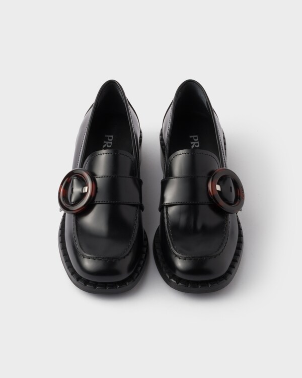 ブラッシュドレザー ローファー - ブラック ブラッシュドレザー ローファー - ブラック