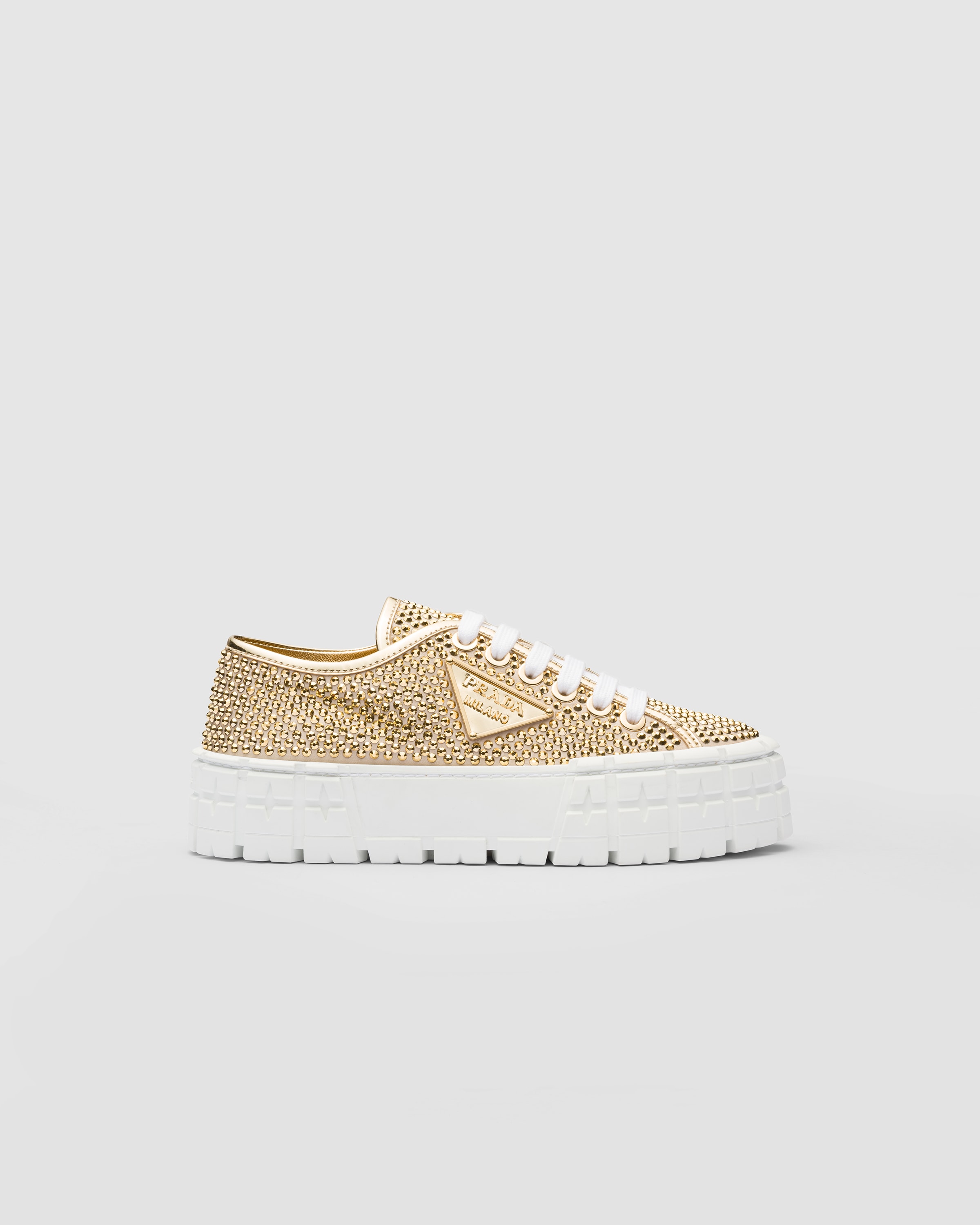 Prada gold sneakers on sale