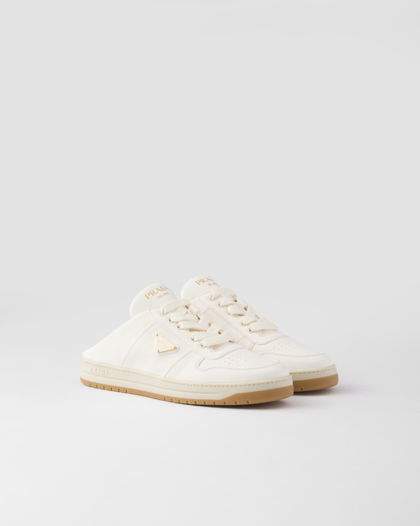Ivory Prax 01 leather sneakers | PRADA